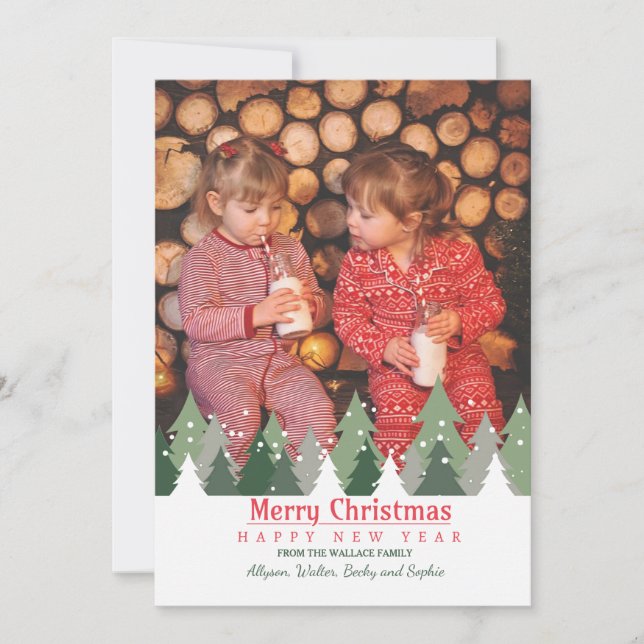 Christmas Trees Photo Holiday Card (Front)
