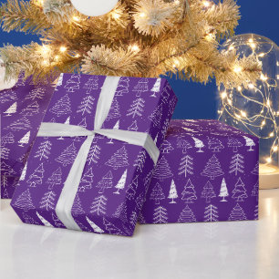 Christmas trees Pine Nature Forest Xmas watercolor Wrapping Paper