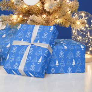 Christmas trees Pine Nature Forest Xmas watercolor Wrapping Paper