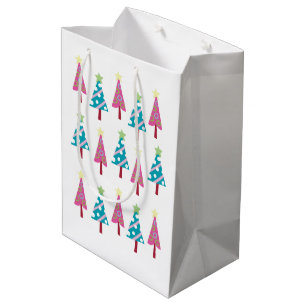 Christmas Trees Pink Blue Gift Bags