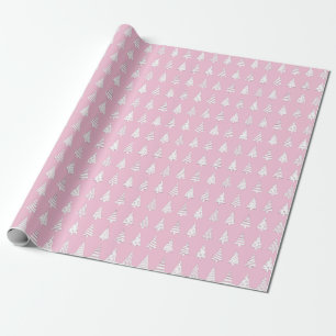 Christmas trees pink pattern wrapping paper