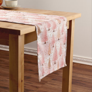 Christmas Trees Pink Table Runner