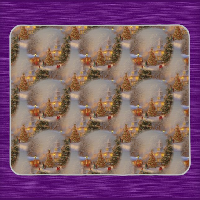 Christmas Trees Quaint Village Snow Globe Pattern Mouse Mat (Creator Uploaded)