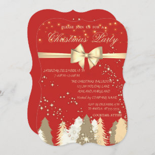 Christmas Trees,Red Company Christmas Party Invitation