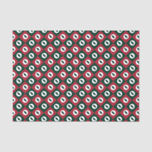 Christmas Trees Red Green and White Pattern Tissue Paper