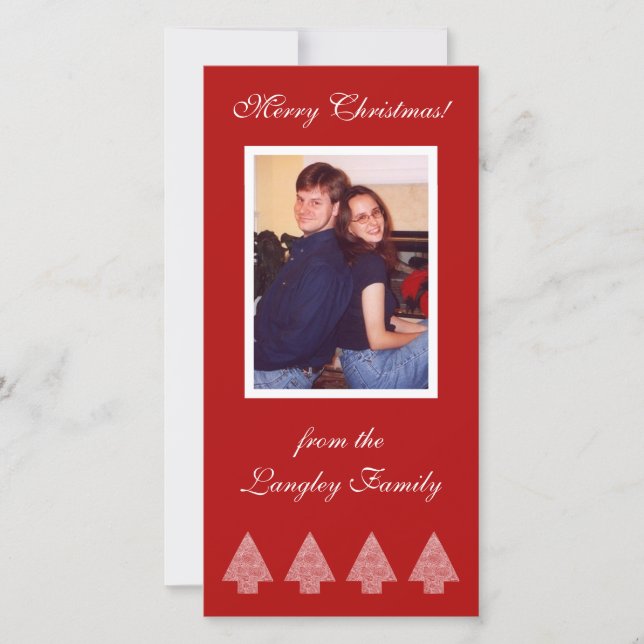 Christmas Trees Red Holiday Card (Front)