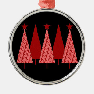Christmas Trees - Red Ribbon AIDS & HIV Metal Tree Decoration