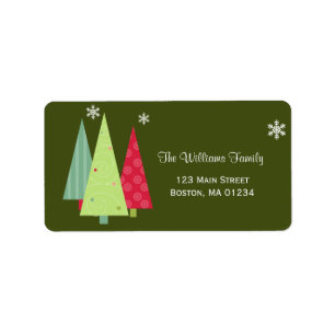 Christmas Trees Return Address Label