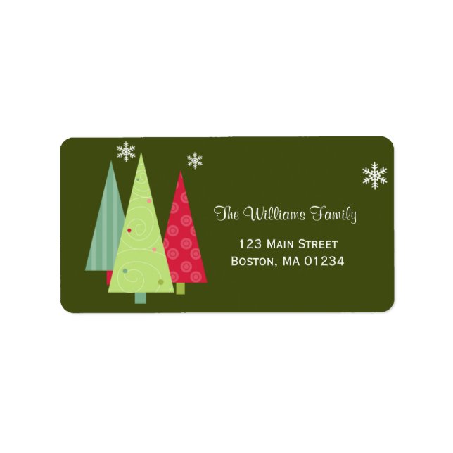 Christmas Trees Return Address Label (Front)