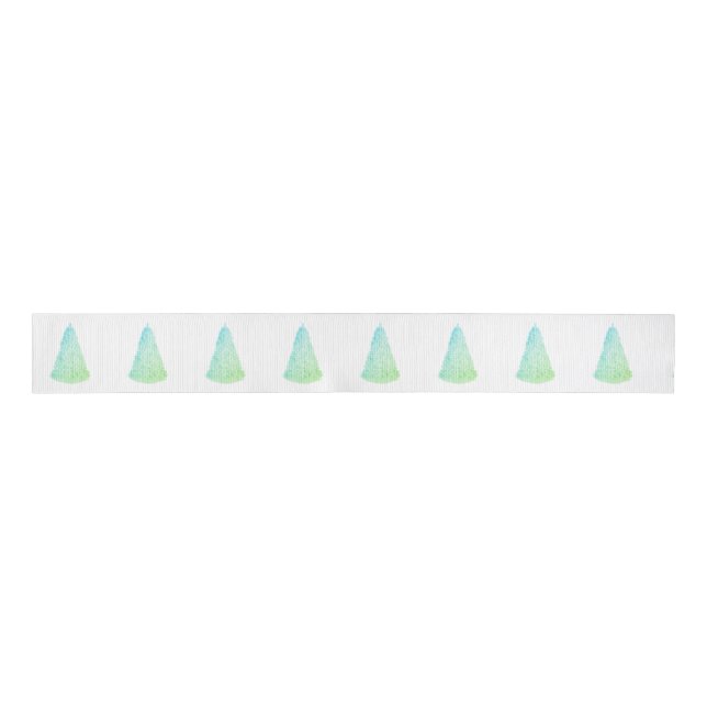 Christmas Trees Ribbon Grosgrain Ribbon (Front)