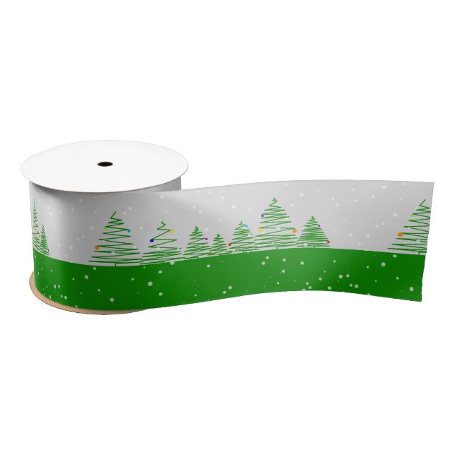 Christmas Trees Satin Ribbon (Spool)