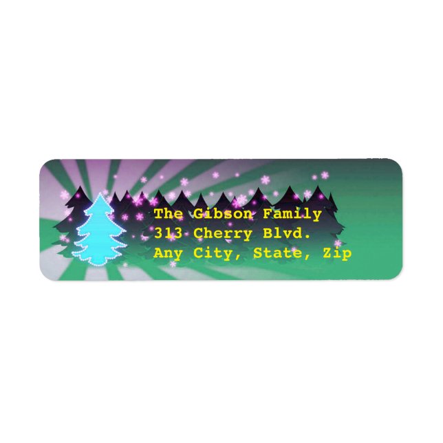 Christmas Trees Shades of Green Address Labels (Front)