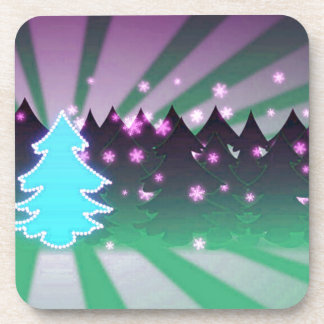 Christmas Trees Shades of Green Coaster
