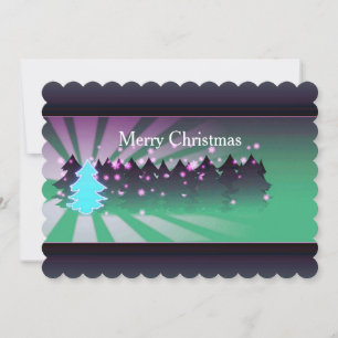 Christmas Trees Shades of Green Flat Card