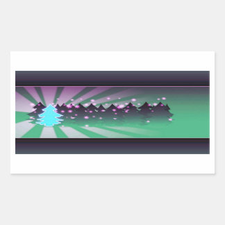 Christmas Trees Shades of Green Rectangular Sticker