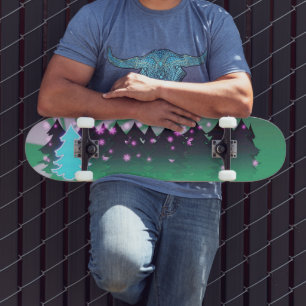 Christmas Trees Shades of Green Skateboard
