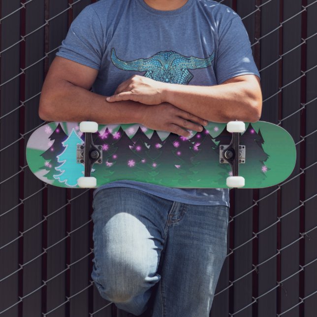 Christmas Trees Shades of Green Skateboard (Outdoor 3)