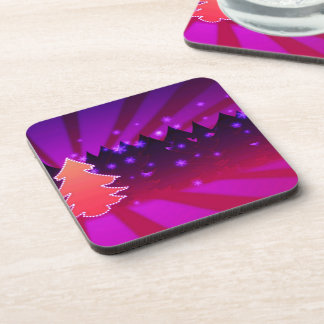 Christmas Trees Shades of Purple Coaster