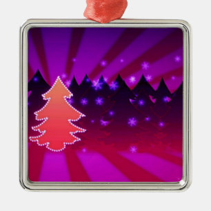 Christmas Trees Shades of Purple Metal Tree Decoration