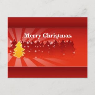 Christmas Trees Shades of Red Postcard