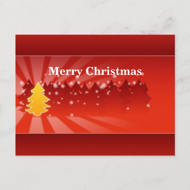 Christmas Trees Shades of Red Postcard (Front)