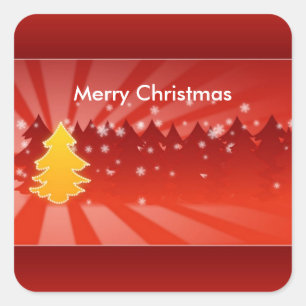 Christmas Trees Shades of Red Stickers