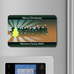 Christmas Trees Shades of Yellow Green Flexible Magnet