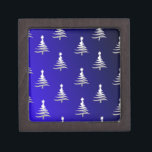 Christmas Trees Silver on Cobalt Blue Jewellery Box<br><div class="desc">Thank You for visiting The Holiday Christmas Shop! You are viewing The Lee Hiller Designs Holiday Collection of Home and Office Decor,  Apparel,  Gifts,  Collectibles and more. The Designs include Lee Hiller Photography in Hand Drawn Mixed Media and  Digital Art Collection.</div>