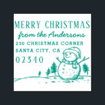 Christmas Trees & Snowman Name & Return Address Self-inking Stamp<br><div class="desc">Easily personalise these custom Christmas Trees & Snowman Name & Return Address self-inking rubber stamps with your own names and address. To customise these rubber stamps, click on "Personalise this template" and change the text in the boxes provided. Available in 9 different colours and 6 sizes. Please view your design...</div>