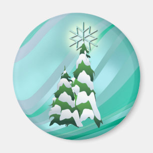 CHRISTMAS TREES & STAR by SHARON SHARPE Magnet