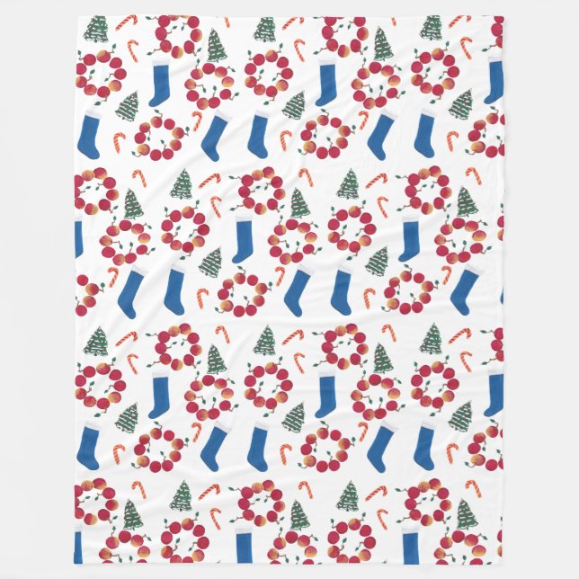 Christmas Trees Stockings Candy Canes Blankets (Front)