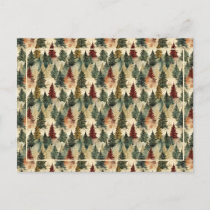 Christmas Trees Text Holiday Postcard