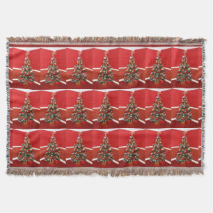 Christmas trees throw blanket