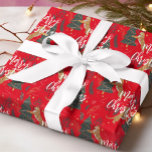 Christmas trees & tigers pattern custom background wrapping paper<br><div class="desc">This colourful cartoon-style Christmas tree pattern has a customisable red background.
Christmas,  trees,  Christmas animals,  and other Christmas symbols.</div>