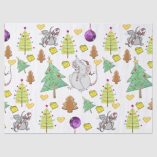 Christmas Trees Tissue Paper, Mouse Cheese Tissue Paper