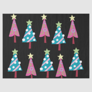Christmas Trees Tissue Paper Pink & Blue 