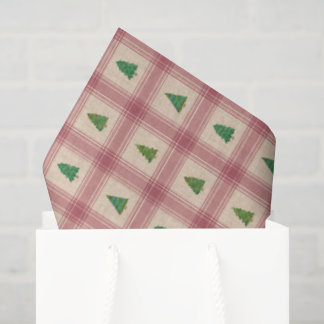 Christmas Trees Tissue Paper with Golden Accents