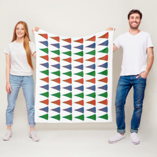 Christmas Trees Tri-Colour Fleece Blanket