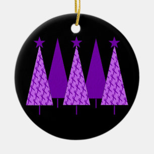 Christmas Trees - Violet Ribbon Ceramic Tree Decoration