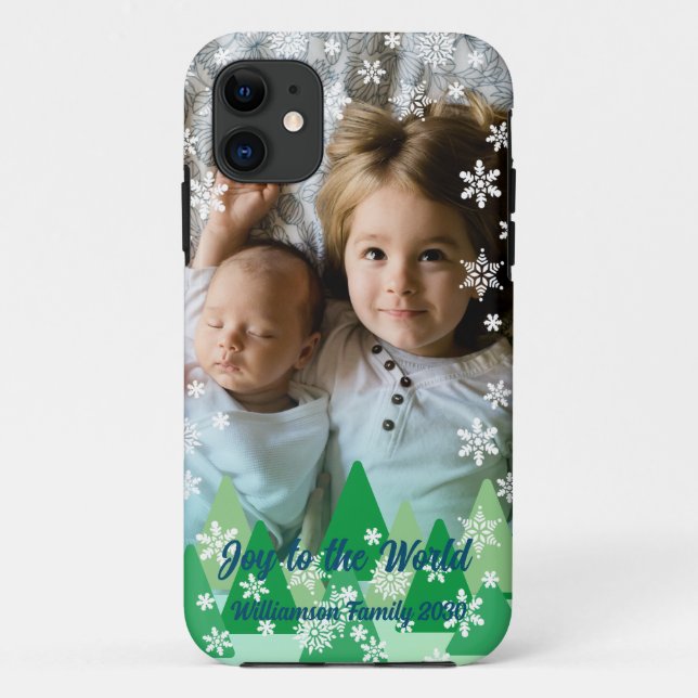 Christmas Trees White Snowflakes Joy to the World  Case-Mate iPhone Case (Back)