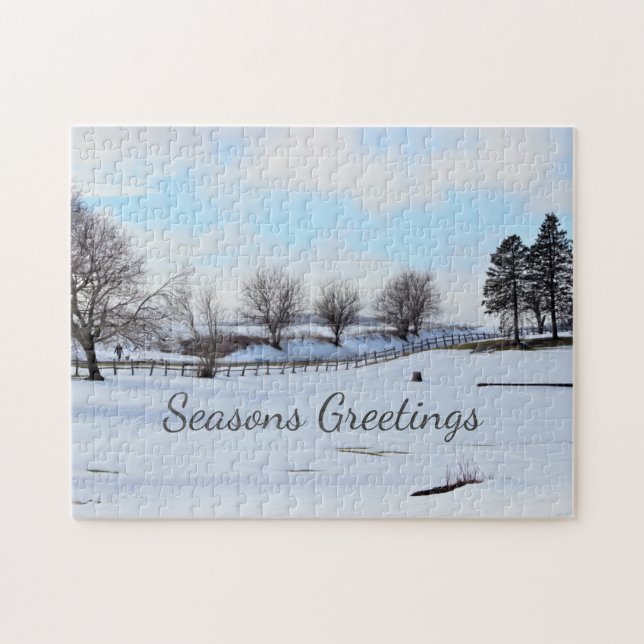 Christmas Trees Winter Scene Jigsaw Puzzle (Horizontal)