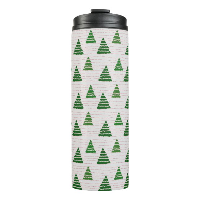 Christmas trees with beads strings pattern thermal tumbler (Front)