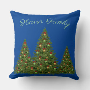 Christmas Tree's with Blue Cushion
