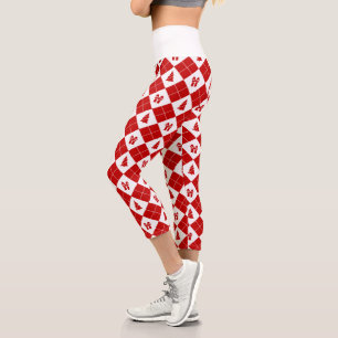 Christmas Trees with Gift Boxes Pattern Capri Leggings