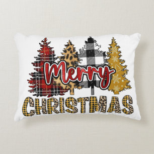 Christmas trees with patterns decorative cushion