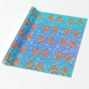 Christmas Trees with Sparkles Pattern Wrapping Paper