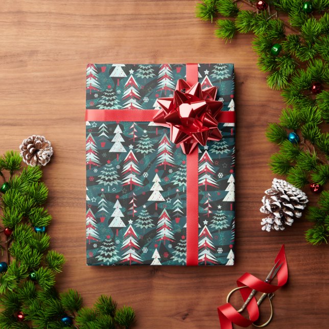 Christmas trees. wrapping paper (Holiday Gift)