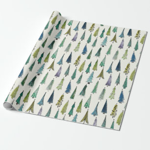christmas trees wrapping paper