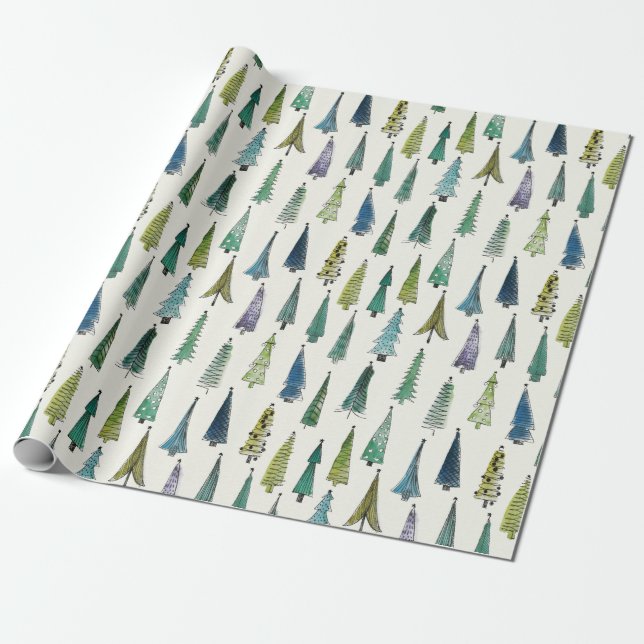 christmas trees wrapping paper (Unrolled)