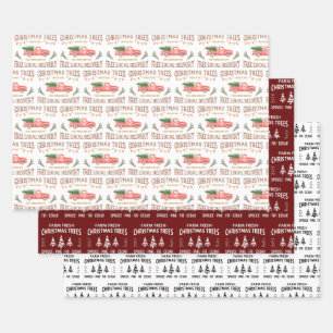 CHRISTMAS TREES WRAPPING PAPER SHEET